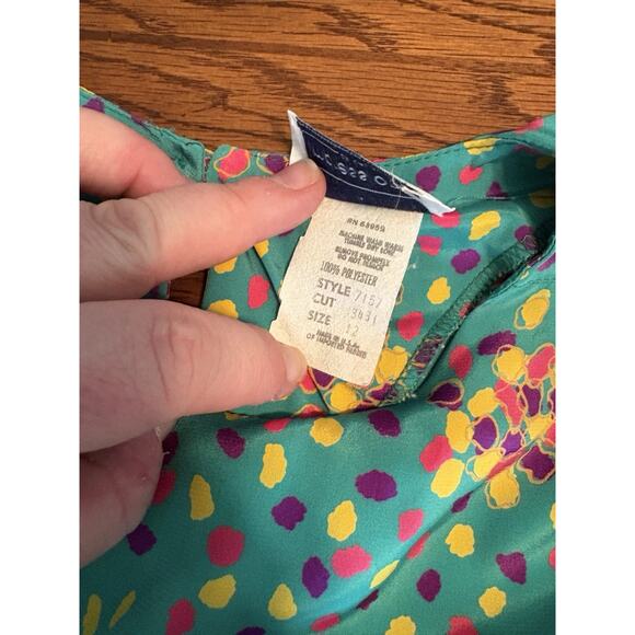 Vintage Impressions Of California Polkadot Blouse Sz 12 Funky Retro 1980s - Picture 4 of 7